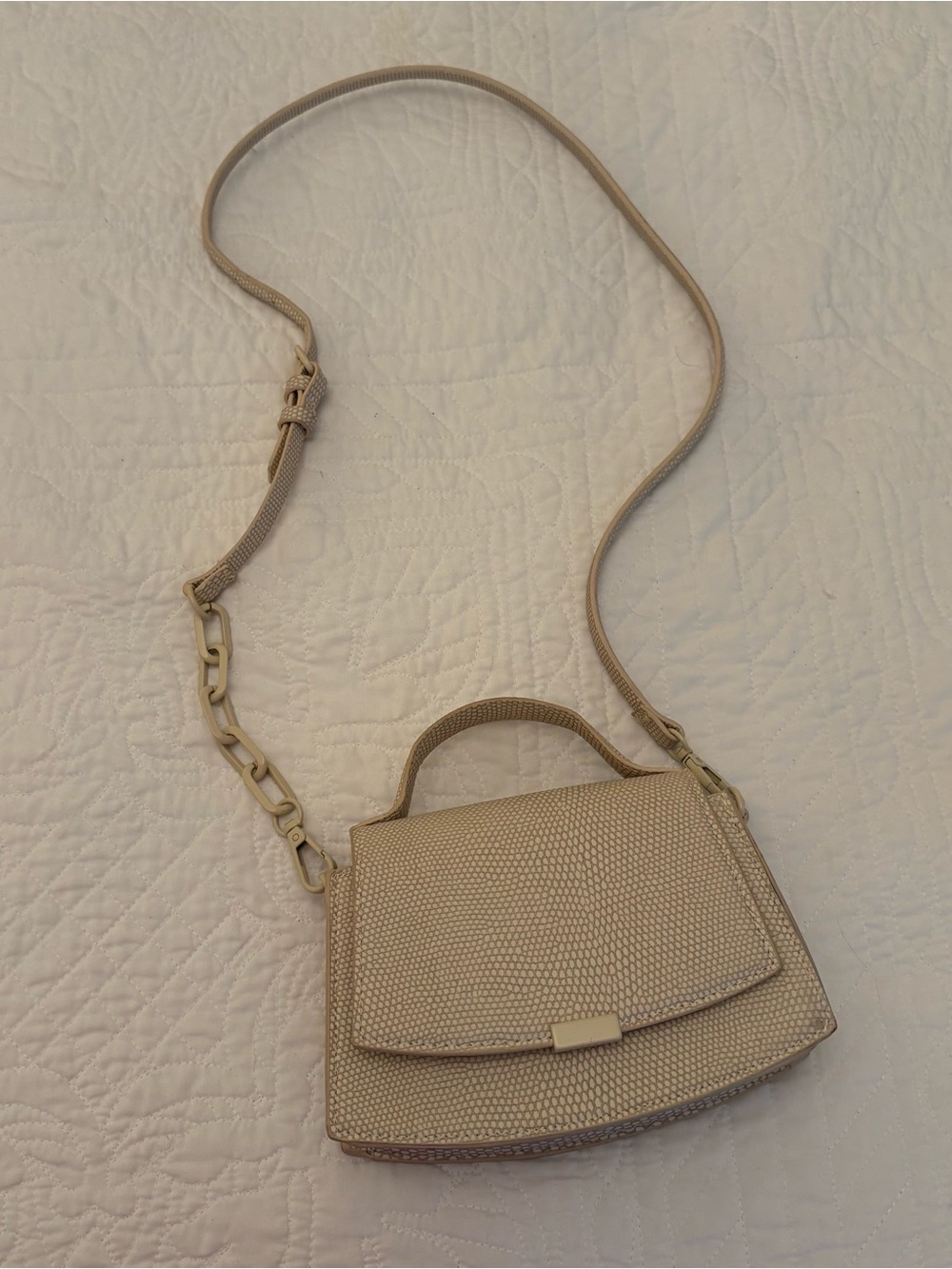 Zara cream tan crossbody convertible handbag